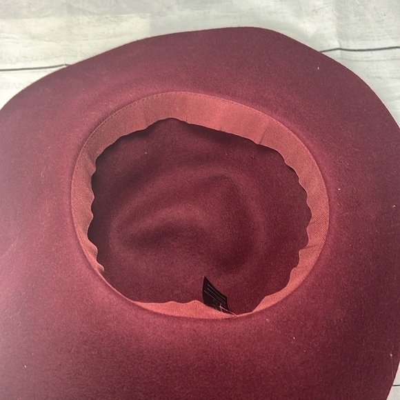 D&Y Burgundy Wool Wide Brim Floppy Hat - Picture 7 of 10